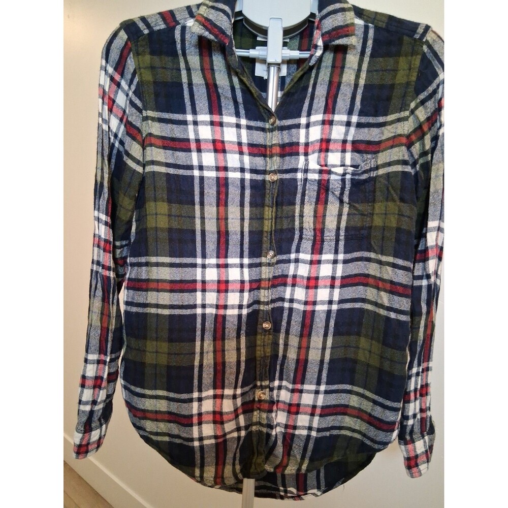 American Eagle Ahh-Mazingly Soft Flannel Button Up Shirt Women's Medium Plaid